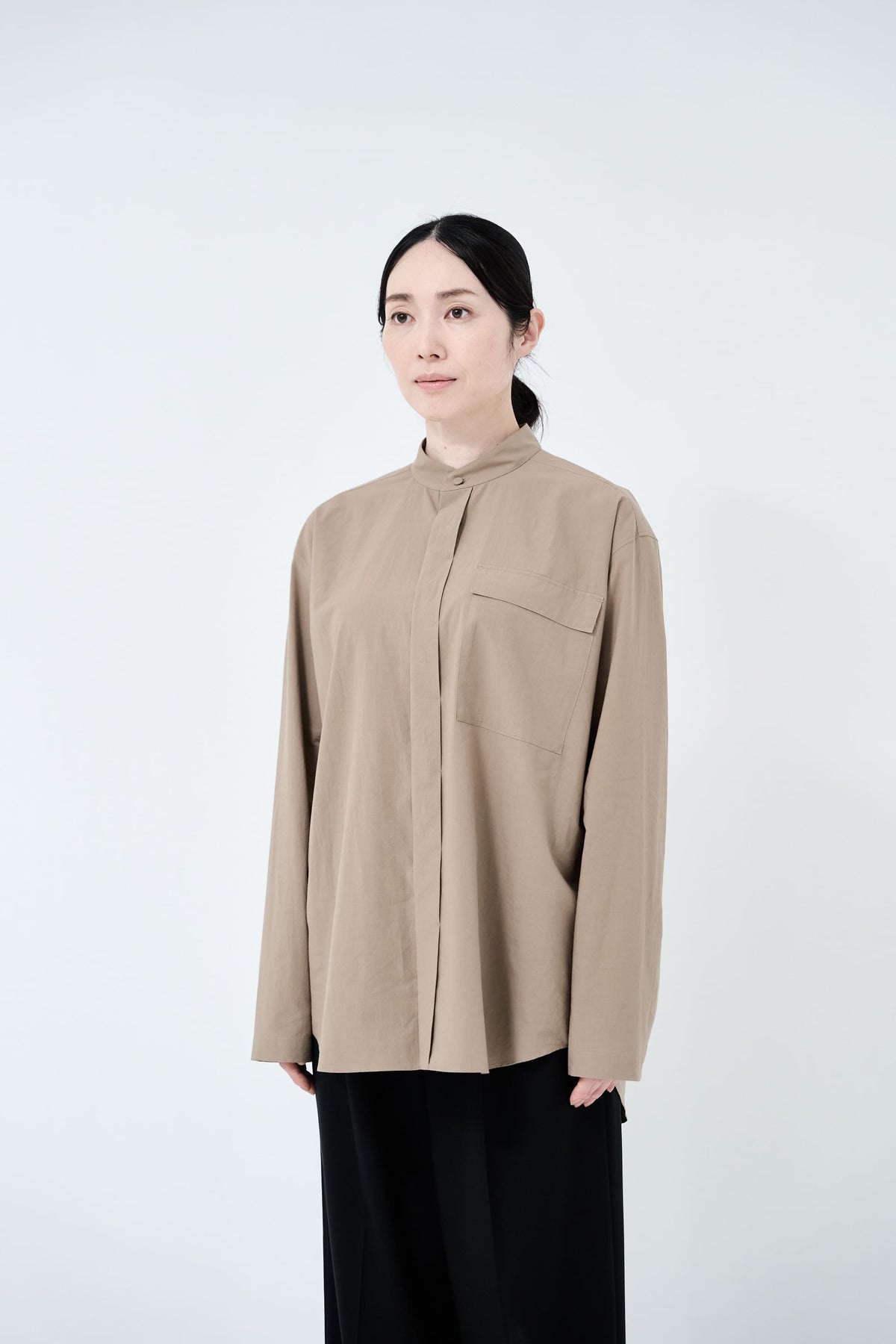 Omi-sarashi cotton shirt_Grage