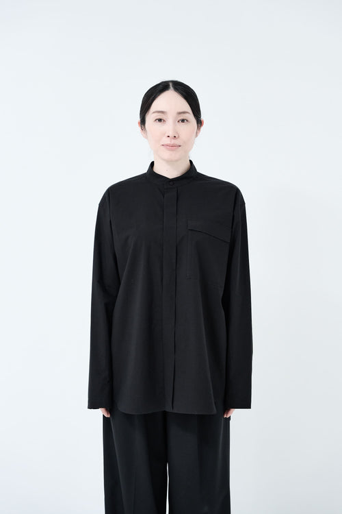 Omi-sarashi cotton shirt_Black